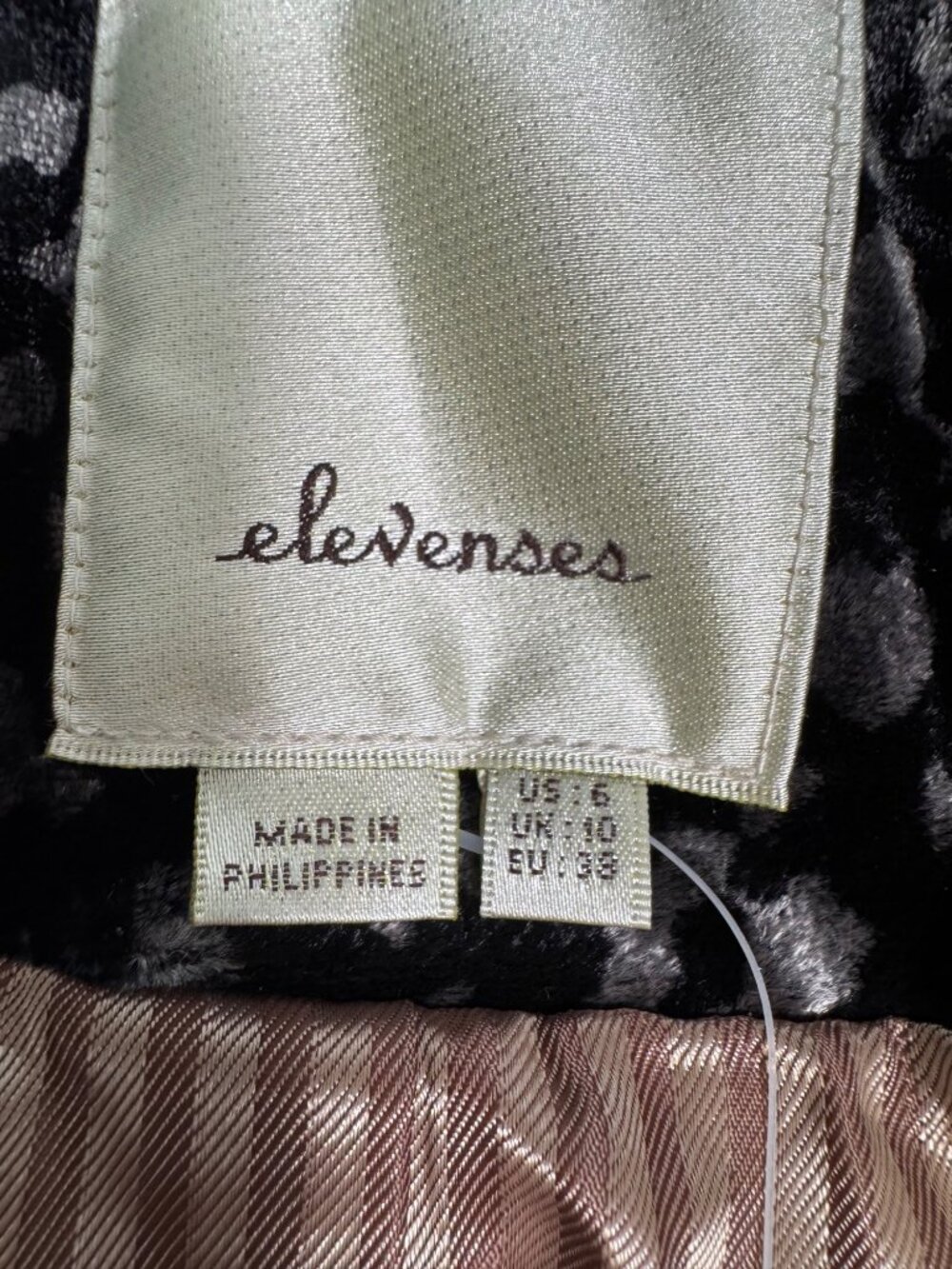 Anthropologie Elevenses Black Metallic Floral Velvet Blazer 6 Philippines Lined - Picture 2 of 12